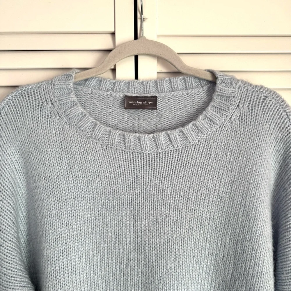 Wooden Ships Tomboy Slouchy Blue Crewneck Sweater Lightweight Size M/L